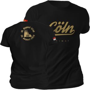 Koeln-Damen-T-Shirt-Coeln-mit-Dom-im-Nacken-Schwarz-Druck-Gold | Im Köln Shop online kaufen